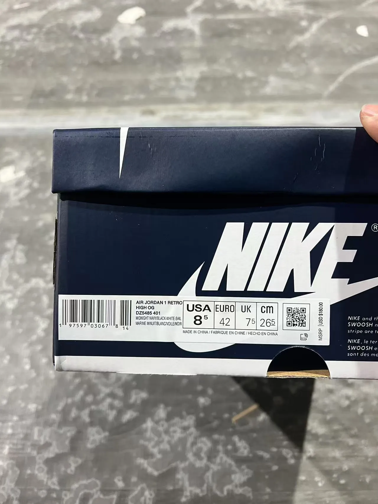 Air Jordan 1 নেভি সাদা কালো বাস্কেটবল জুতো 10