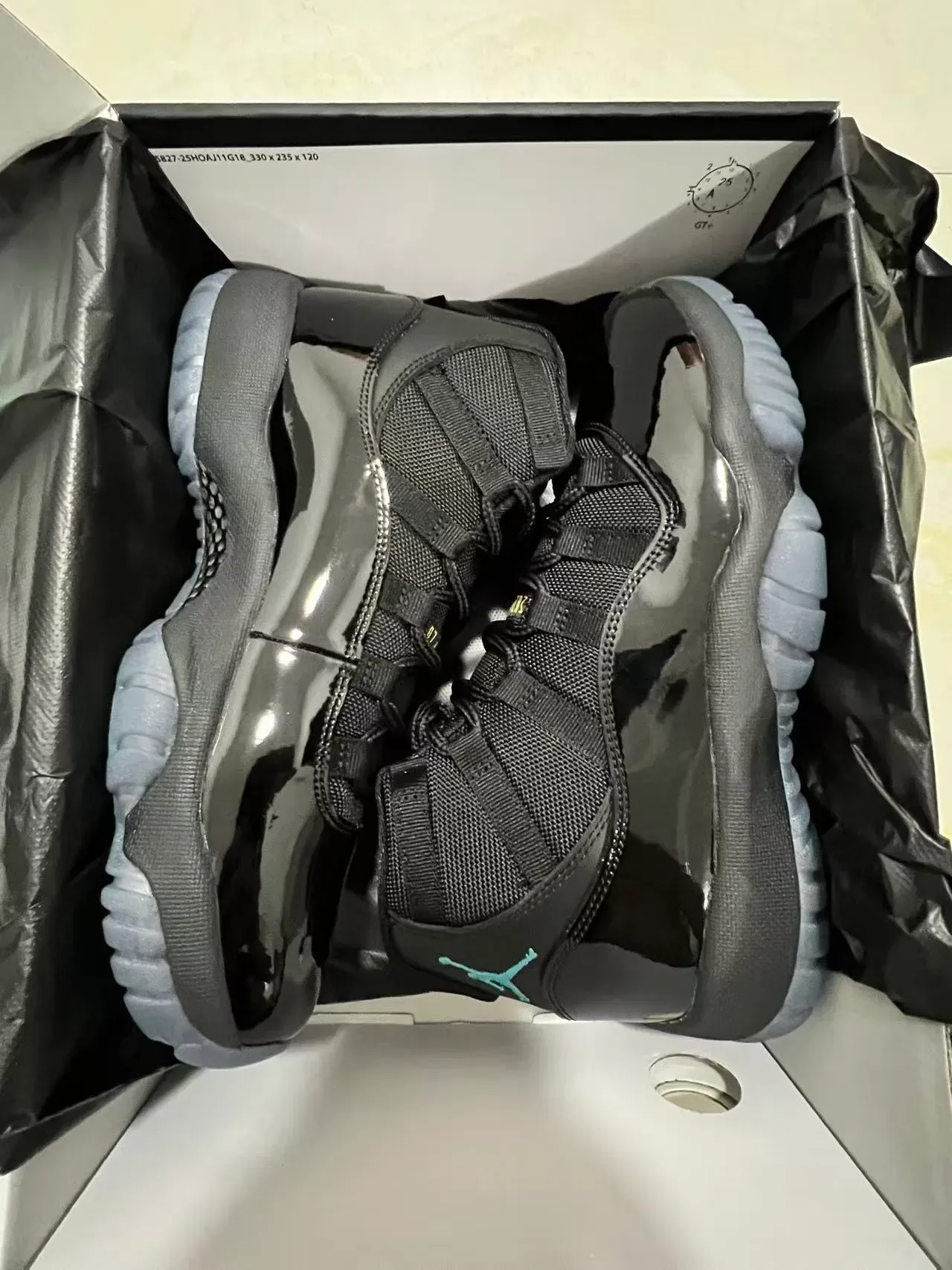 Air Jordan 11 Black Turquoise Basketball Shoes 9