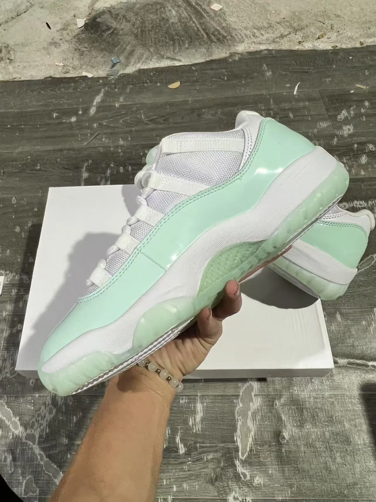 Air Jordan 11 Mint Green Patent Leather Basketball Shoes 5