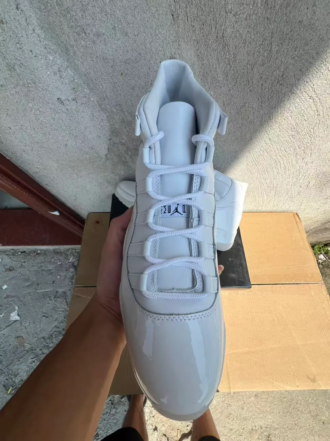 Air Jordan 11 Chaussures de Basket Monochromatiques Blanches 3