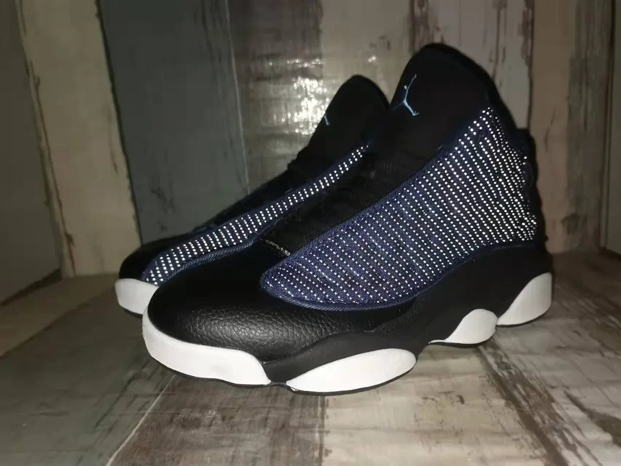 Air Jordan 13 Black and Royal Blue Basketball Shoes 2