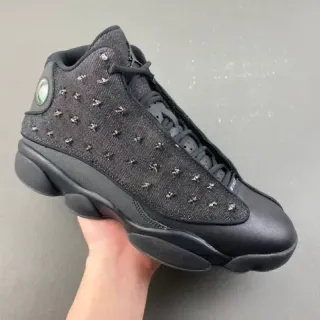 Air Jordan 13 Black Denim Studded Basketball Shoes