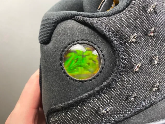 Air Jordan 13 কালো ডেনিম স্টাডেড বাস্কেটবল জুতা 2
