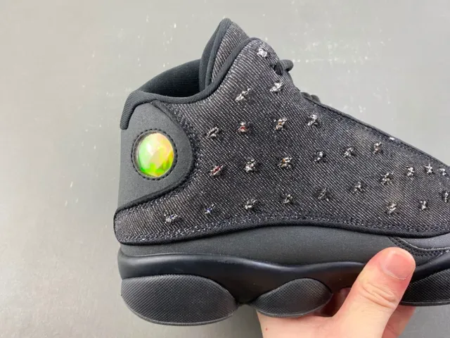 Air Jordan 13 কালো ডেনিম স্টাডেড বাস্কেটবল জুতা 4