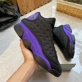 Air Jordan 13 काले बैंगनी बास्केटबॉल जूते