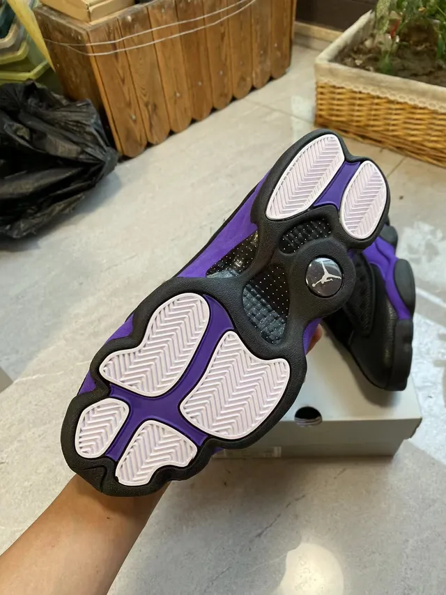 Air Jordan 13 काले बैंगनी बास्केटबॉल जूते 5