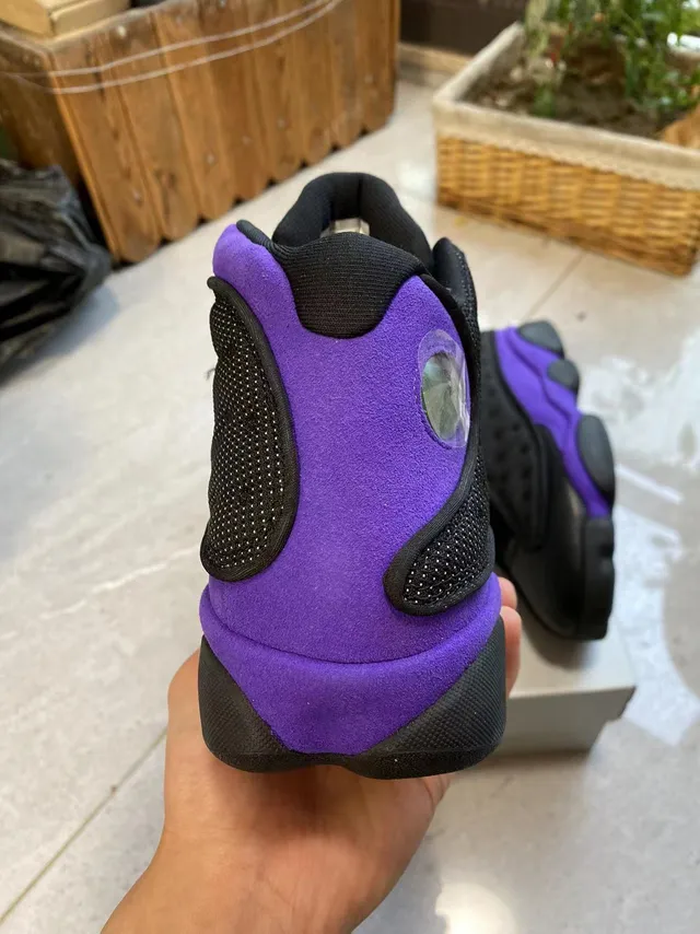 Air Jordan 13 काले बैंगनी बास्केटबॉल जूते 6