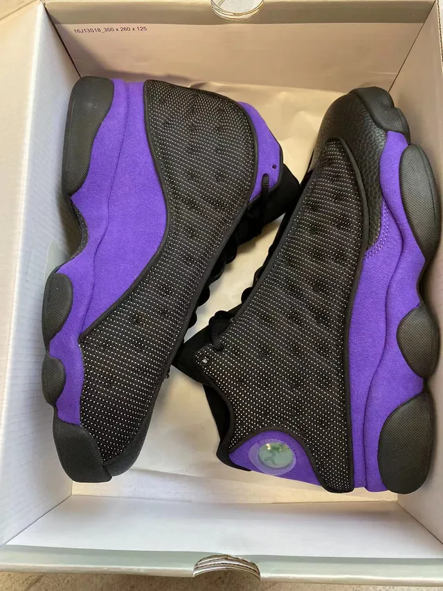 Air Jordan 13 काले बैंगनी बास्केटबॉल जूते 7