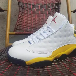 Air Jordan 13 Blanco Amarillo Negro Zapatillas de Baloncesto