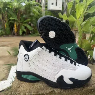 Air Jordan 14 白黑绿篮球鞋