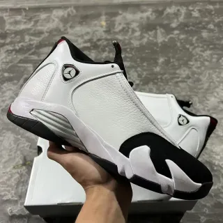 Air Jordan 14 أبيض أسود أحمر أحذية كرة السلة