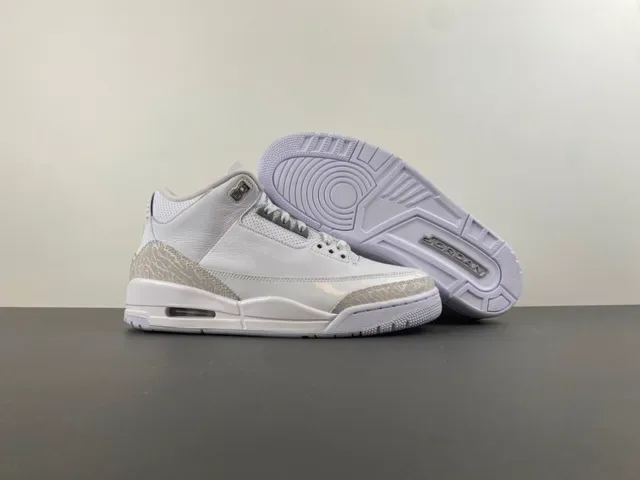 Air Jordan 3 Zapatillas de Baloncesto con Impresión de Elefante Blanco 12