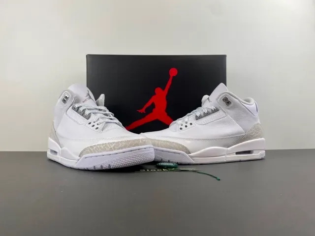 Air Jordan 3 Zapatillas de Baloncesto con Impresión de Elefante Blanco 13
