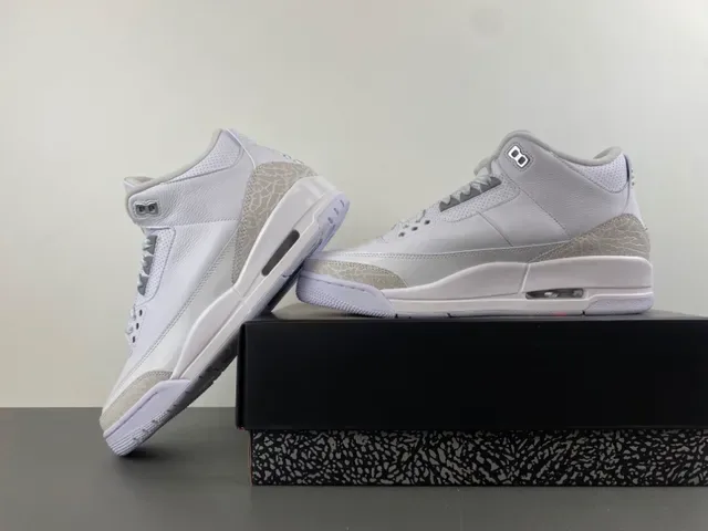 Air Jordan 3 Zapatillas de Baloncesto con Impresión de Elefante Blanco 14