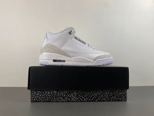 Air Jordan 3 Zapatillas de Baloncesto con Impresión de Elefante Blanco 15
