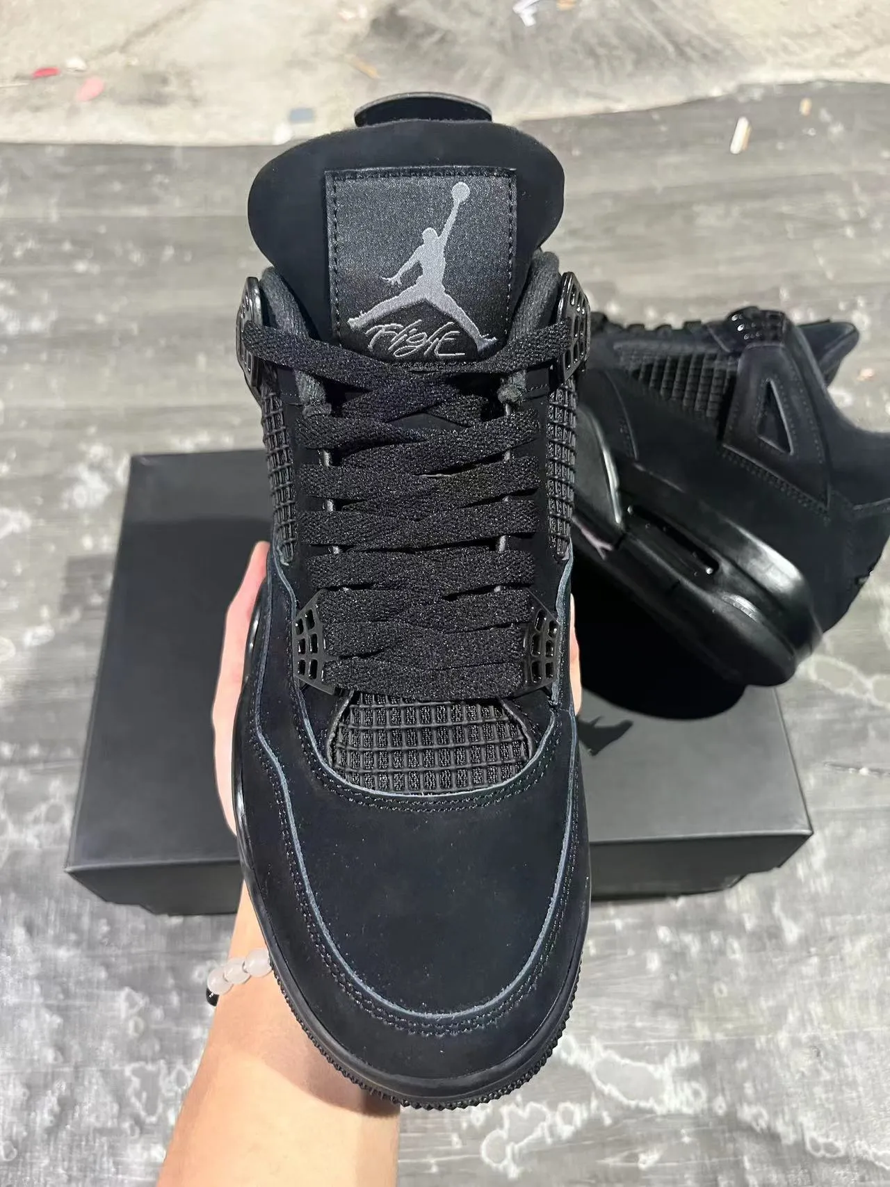 Air Jordan 4 Chaussures de Basketball Toutes Noires 3