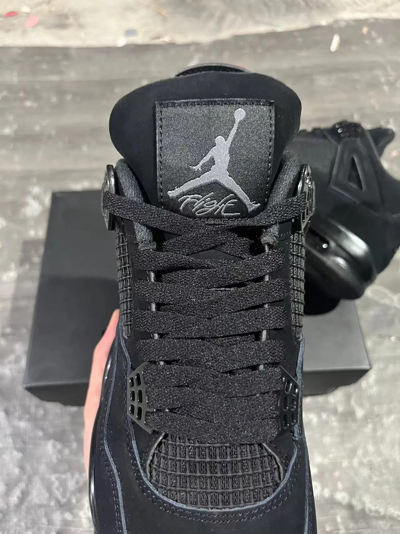 Air Jordan 4 Chaussures de Basketball Toutes Noires 4