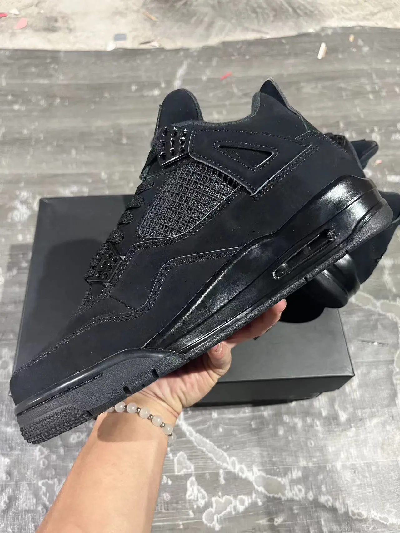 Air Jordan 4 Chaussures de Basketball Toutes Noires 5