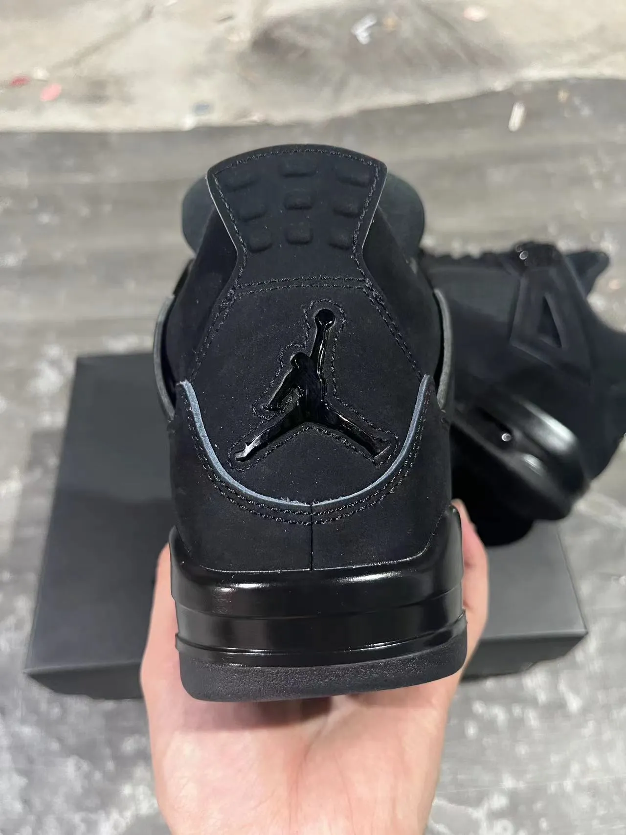 Air Jordan 4 Chaussures de Basketball Toutes Noires 7