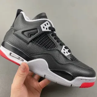 Air Jordan 4 काले ग्रे लाल बास्केटबॉल जूते