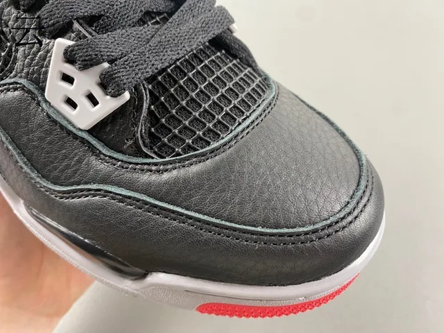 Air Jordan 4 काले ग्रे लाल बास्केटबॉल जूते 16
