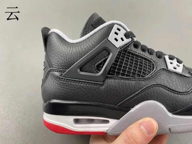 Air Jordan 4 काले ग्रे लाल बास्केटबॉल जूते 5