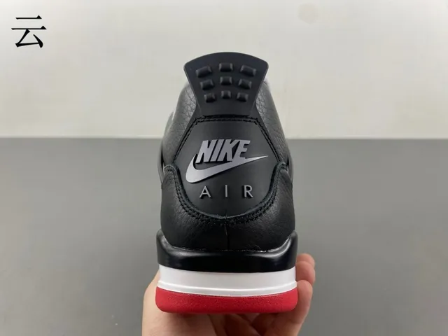 Air Jordan 4 काले ग्रे लाल बास्केटबॉल जूते 6