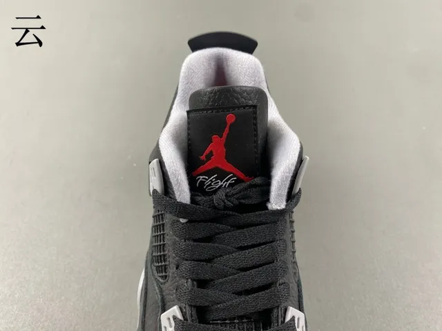 Air Jordan 4 काले ग्रे लाल बास्केटबॉल जूते 8