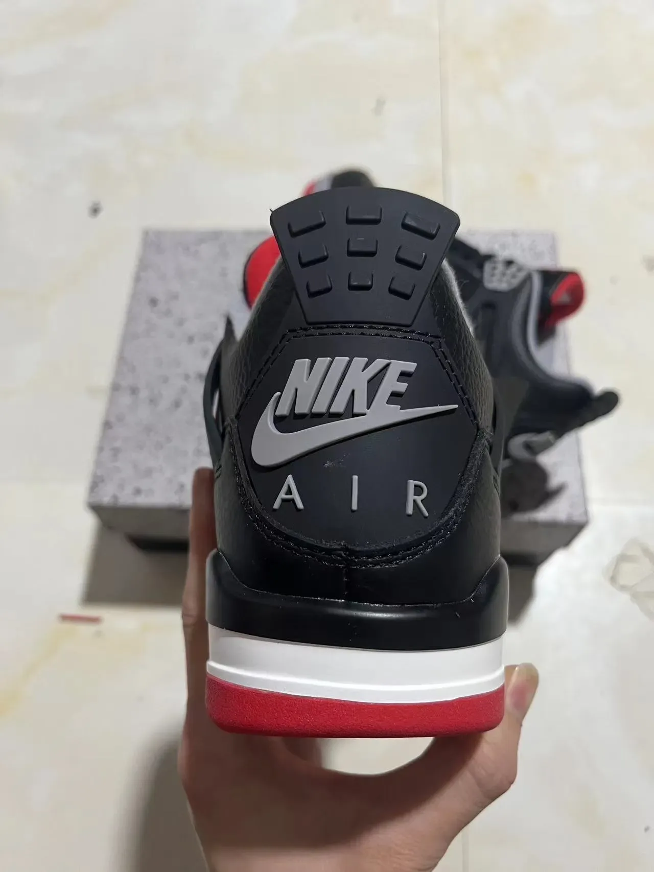 Air Jordan 4 أسود أحمر رمادي أحذية كرة السلة 8