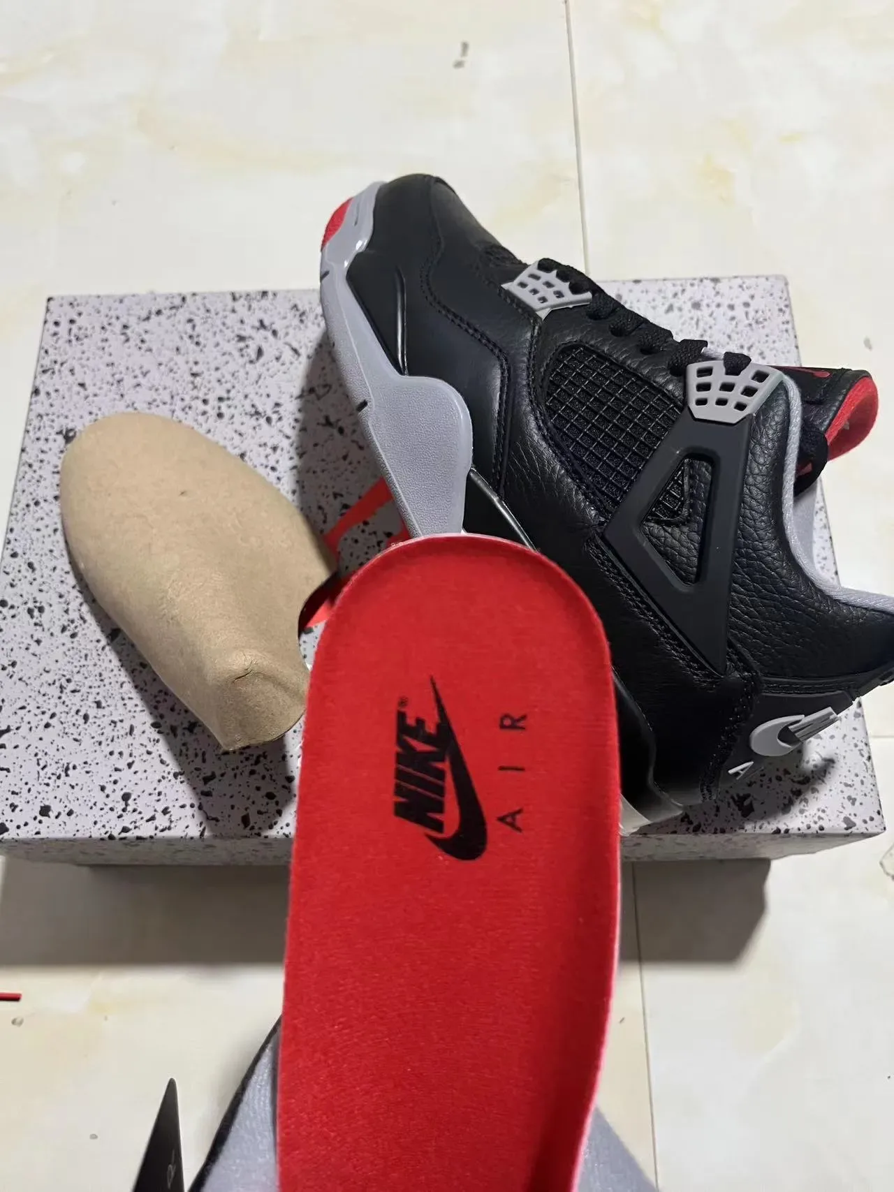 Air Jordan 4 أسود أحمر رمادي أحذية كرة السلة 10