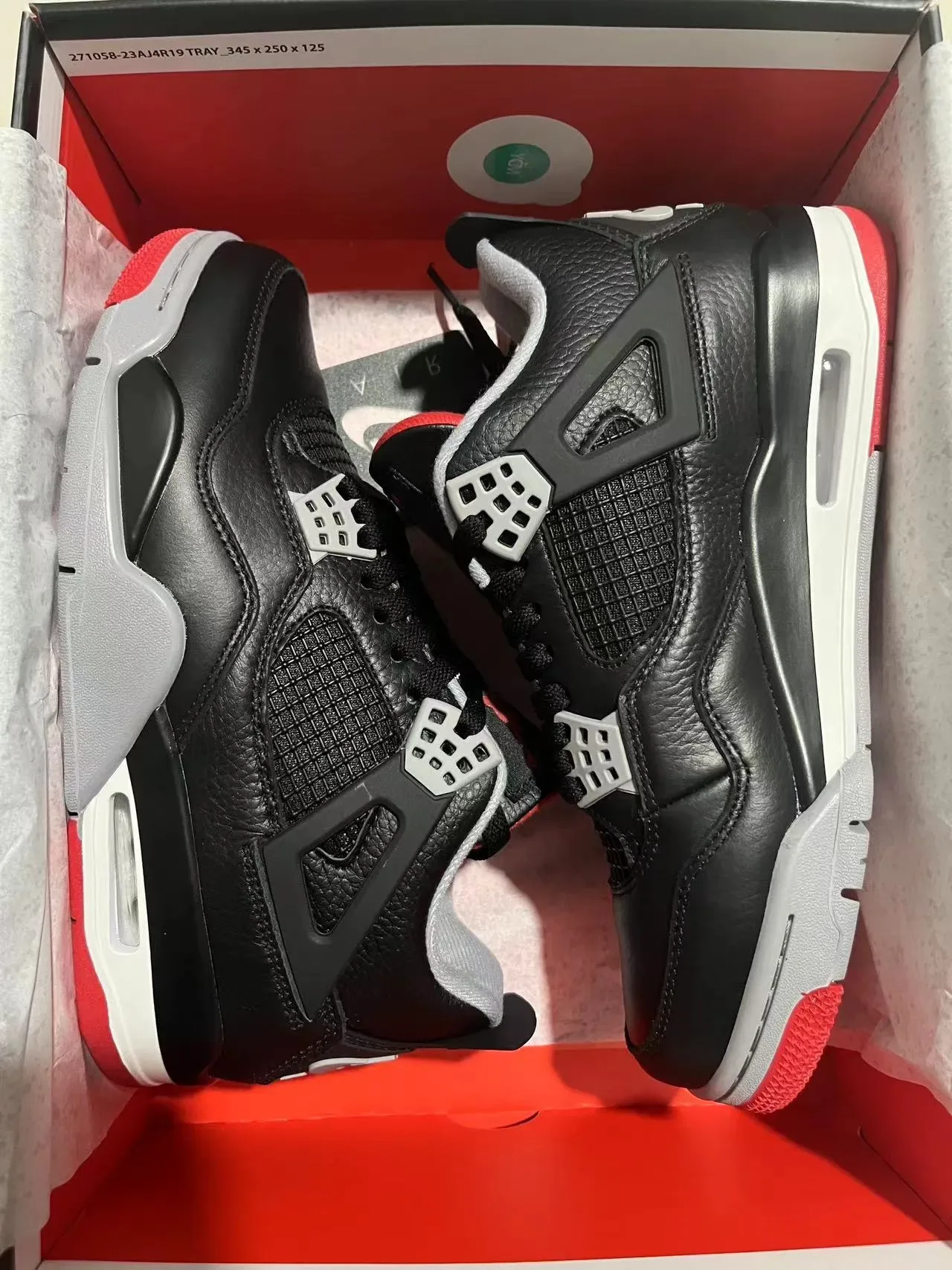 Air Jordan 4 أسود أحمر رمادي أحذية كرة السلة 11