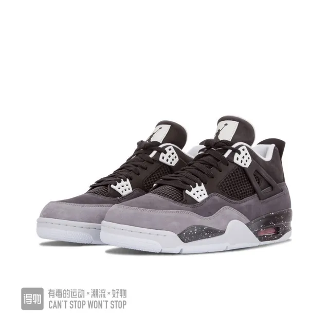 Air Jordan 4 深灰色麂皮网面斑点外底篮球鞋 4
