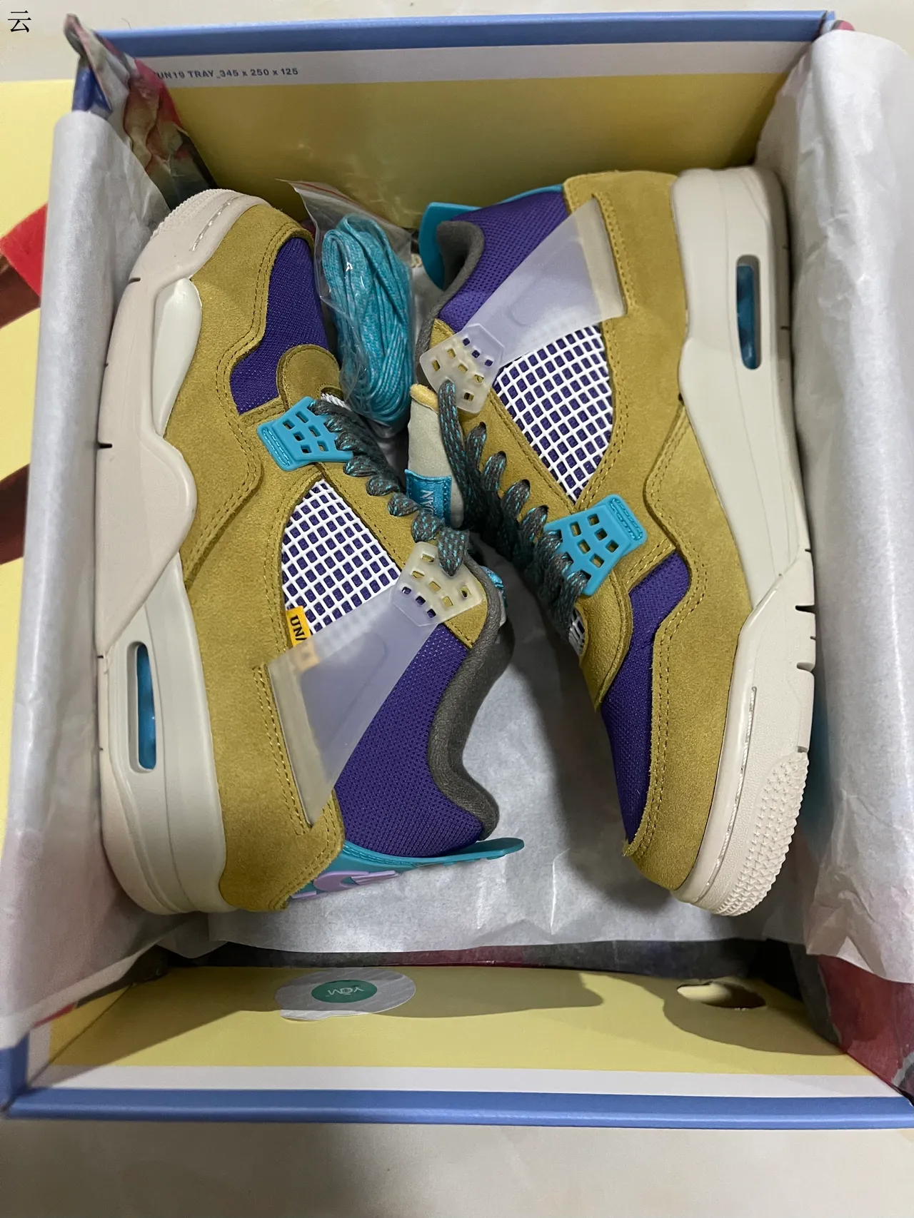 Air Jordan 4 Mostaza Amarilla Púrpura Turquesa Zapatillas de Baloncesto 7