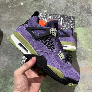 Zapatillas de baloncesto Air Jordan 4 púrpura y verde oliva moteadas