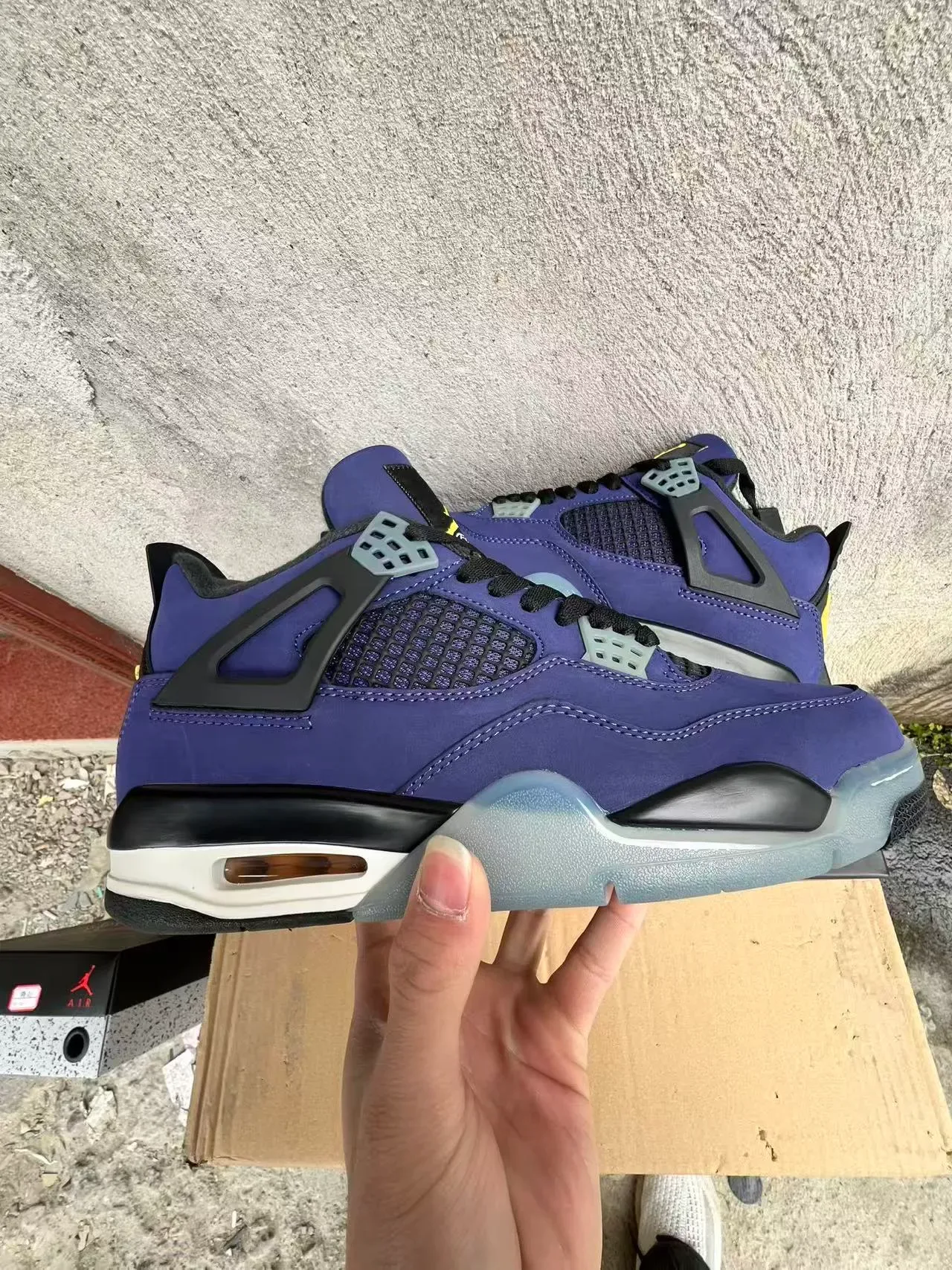 Air Jordan 4 Purple Suede High-Top Basketball Shoes 7