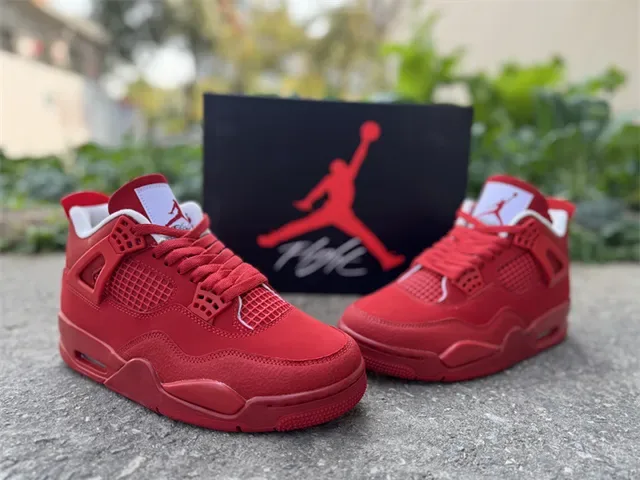 Air Jordan 4 红色 单色 篮球鞋 5