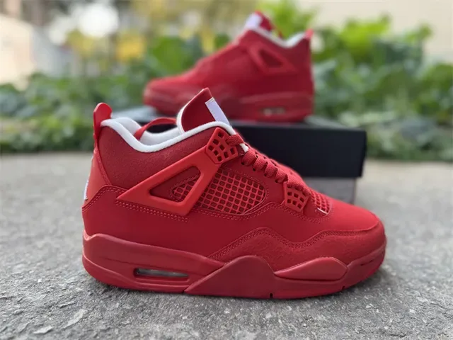 Air Jordan 4 红色 单色 篮球鞋 8