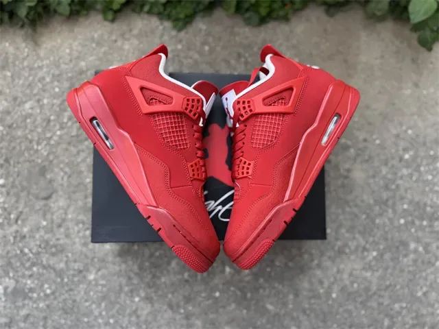 Air Jordan 4 红色 单色 篮球鞋 9
