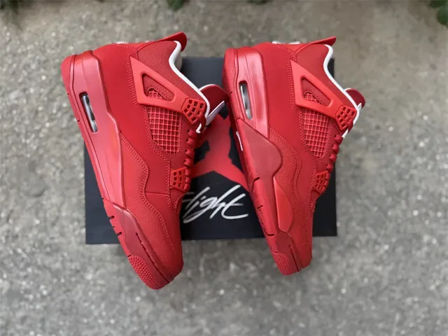 Air Jordan 4 红色 单色 篮球鞋 10