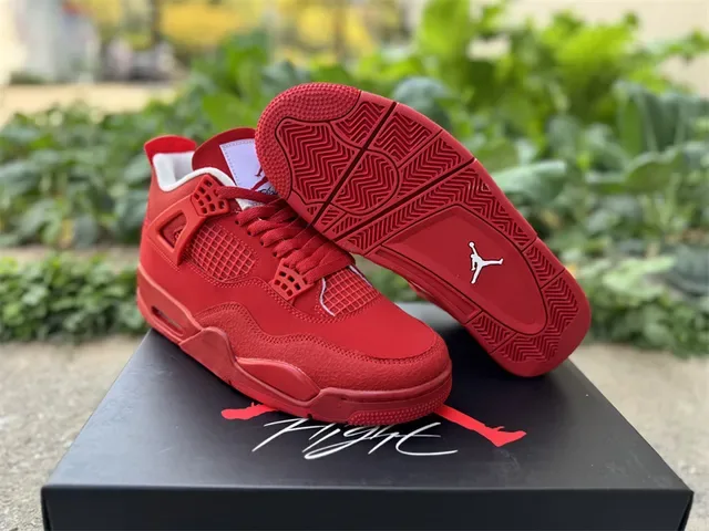 Air Jordan 4 红色 单色 篮球鞋 15