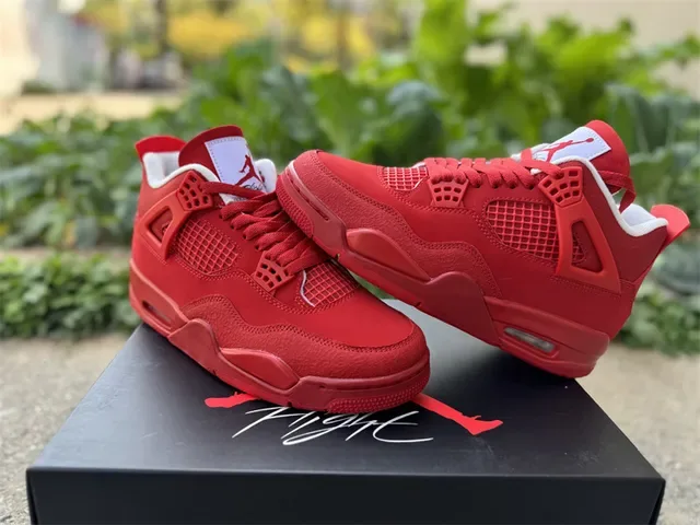 Air Jordan 4 红色 单色 篮球鞋 16