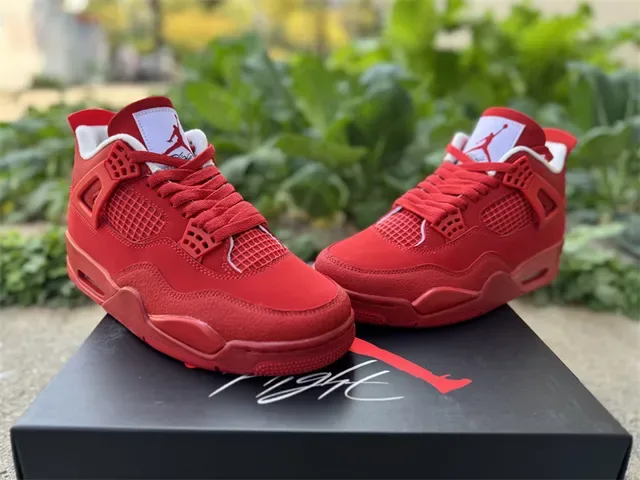 Air Jordan 4 红色 单色 篮球鞋 17