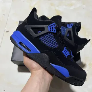 Zapatillas de baloncesto Air Jordan 4 Retro negro y azul real