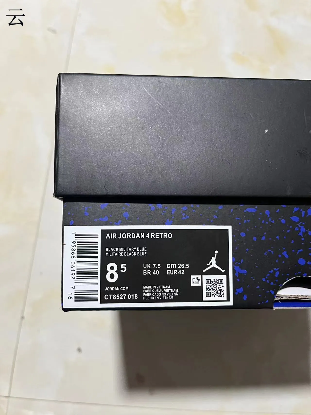 Tênis de basquete Air Jordan 4 Retro preto e azul-royal 12
