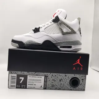 Tênis de basquete Air Jordan 4 Retro Branco Vermelho fogo Preto Cinza tech