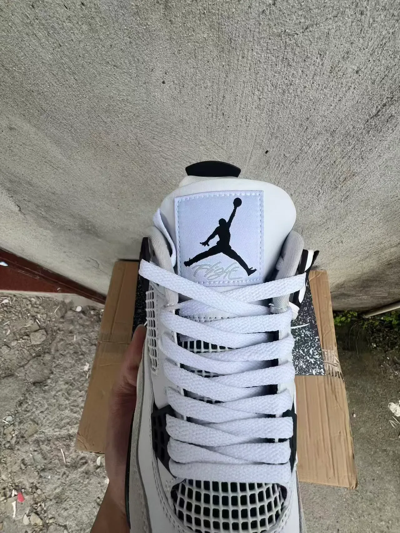 Air Jordan 4 Blanc Noir Beige Chaussures de Basketball 4
