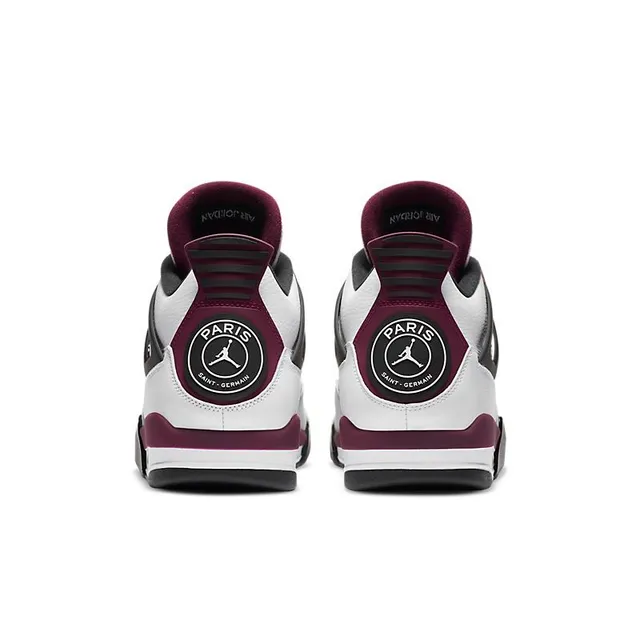 Air Jordan 4 White Burgundy Black Basketball Shoes 2