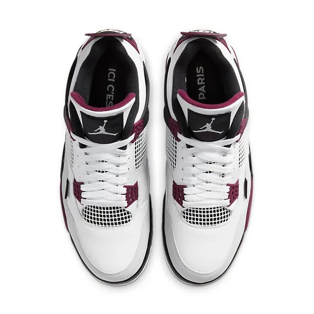 Air Jordan 4 White Burgundy Black Basketball Shoes 4
