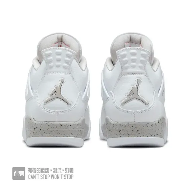Air Jordan 4 أحذية كرة السلة أبيض رمادي بقع 3