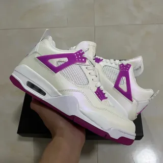 Air Jordan 4 Branco Roxo Tênis de Basquete